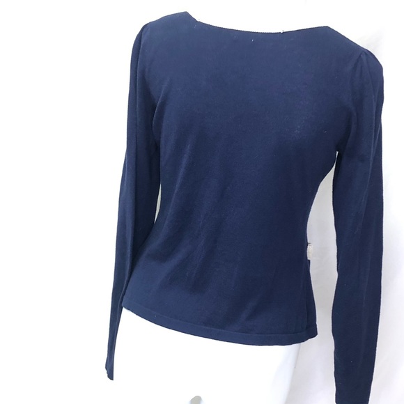 Anthropologie HWR Navy Cardigan Sweater - Picture 4 of 8